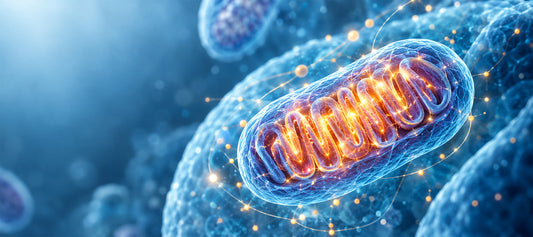 Scientific illustration of a mitochondrion producing cellular energy, highlighting the role of mitochondria in ATP production.