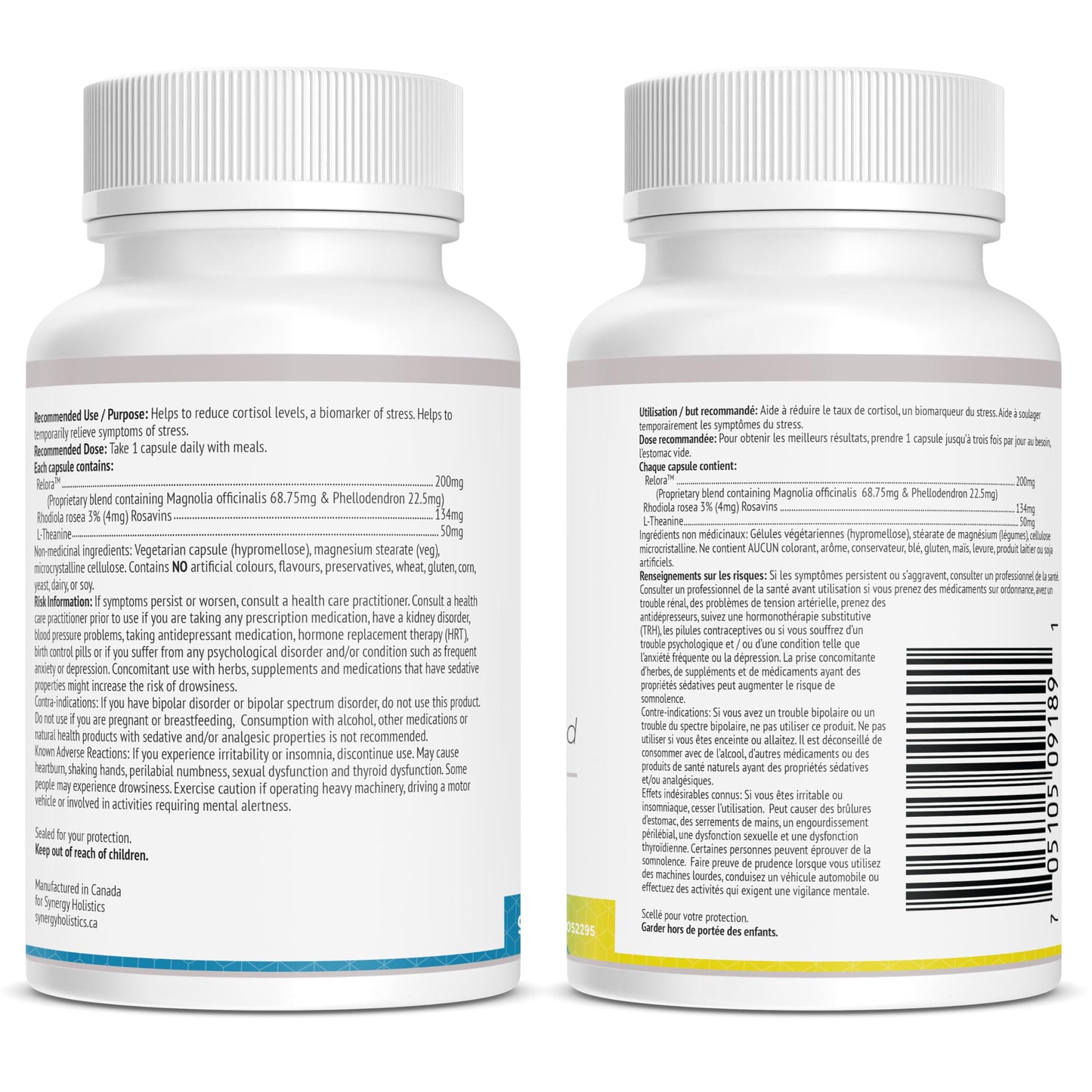 Two supplement bottles showing their labels on a white background