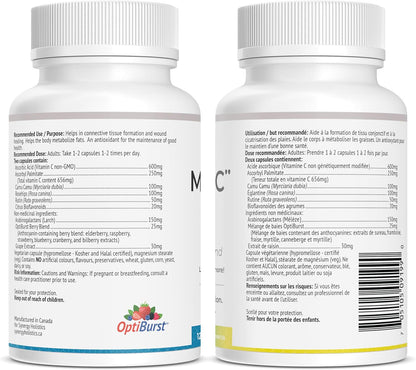 Two supplement bottles labeled More Than C Synergy with nutritional information on a white background.